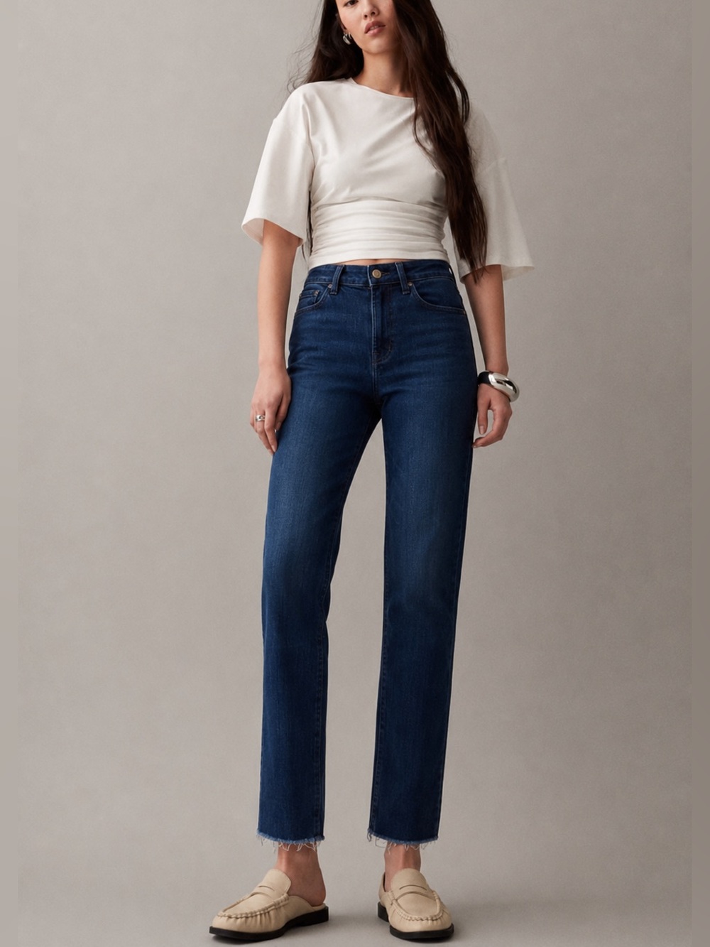 Old Navy Rockstar Super Skinny Ankle Mid Rise Blue Jeans